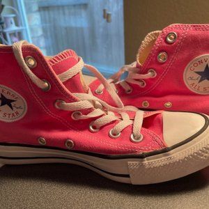 Pink High Top Converse shoes